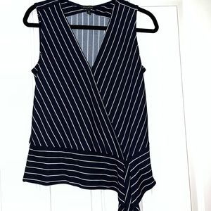 Banana Republic woman’s xs faux wrap striped sleeveless top